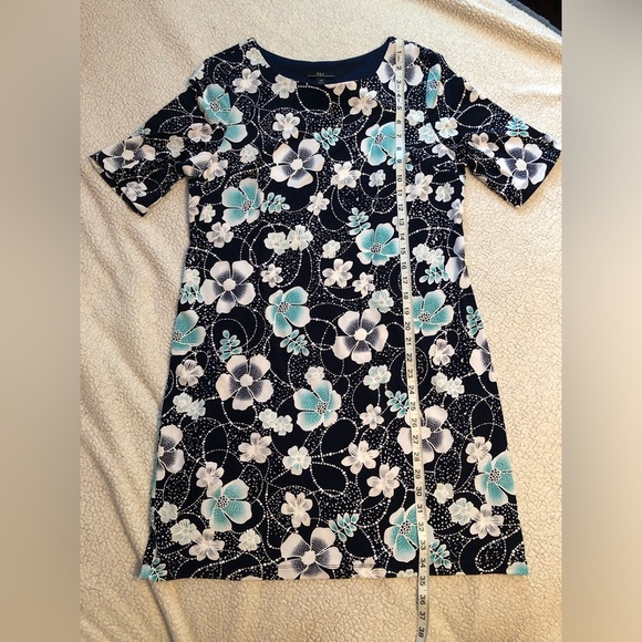 R&K Women's blue white green Floral Size 14 P Formal office party special event - Picture 2 of 11